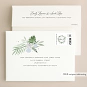 "Botanical Seal" - Wedding Invitations in Pastel by Kristen Smith - FREE Recipient Addressing
