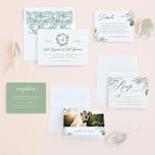 "Botanical Seal" - Wedding Invitations in Pastel by Kristen Smith - Invitation Suite