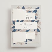 "Bouquet" - Wedding Invitations in Cobalt by Jen Owens - Assembled with Belly Band