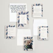 "Bouquet" - Wedding Invitations in Cobalt by Jen Owens - Invitation Suite