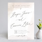 "Sloped" - Wedding Invitations in Ecru by Everett Paper Goods - Front