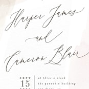 "Sloped" - Wedding Invitations in Ecru by Everett Paper Goods - Close-Up