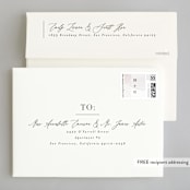 "Sloped" - Wedding Invitations in Ecru by Everett Paper Goods - FREE Recipient Addressing