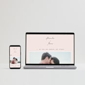 "Aesthetic" - Wedding Invitations in Blush by Liz Conley - FREE Wedding Website