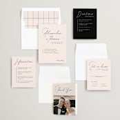 "Aesthetic" - Wedding Invitations in Blush by Liz Conley - Invitation Suite