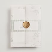 "Wildflower" - Wedding Invitations in Almond by Leah Bisch - Assembled with Vellum Wrap and Wax Seal