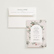"Wildflower" - Wedding Invitations in Almond by Leah Bisch - Invitation with Envelope