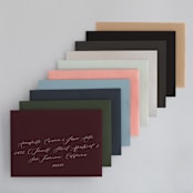 "Birds of a Feather" - Wedding Invitations in Plum by R studio - Colored Envelopes Available