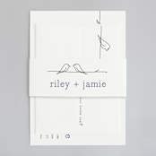 "Birds of a Feather" - Wedding Invitations in Plum by R studio - Assembled