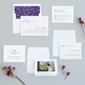 "Birds of a Feather" - Wedding Invitations in Plum by R studio - Invitation Suite