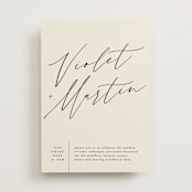 "Violet " - Wedding Invitations in Linen by Kelly Schmidt - Front
