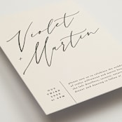 "Violet " - Wedding Invitations in Linen by Kelly Schmidt - Detail