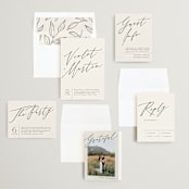 "Violet " - Wedding Invitations in Linen by Kelly Schmidt - Invitation Suite