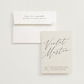"Violet " - Wedding Invitations in Linen by Kelly Schmidt - Invitation with Envelope