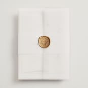 "Beautiful Day" - Wedding Invitations in Graphite by Leah Bisch - Assembled with Vellum Wrap and Wax Seal
