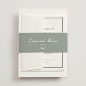 "signature monogram" - Wedding Invitations in Sage by Sara Hicks Malone - Assembled with Belly Band