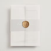 "signature monogram" - Wedding Invitations in Sage by Sara Hicks Malone - Assembled with Vellum Wrap and Wax Seal