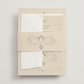"The Swan" - Wedding Invitations in Buttercream by Helena Vitto - Assembled with Belly Band