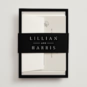 "Cambridge" - Wedding Invitations in Tuxedo by Amy Kross - Assembled with Belly Band