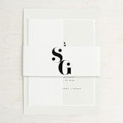 "Modern Initials" - Wedding Invitations in Buttercream by Lori Wemple - Assembled