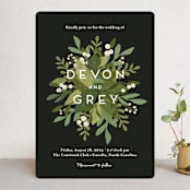 "Laurel of Greens" - Wedding Invitations in Midnight by Jennifer Wick - Front