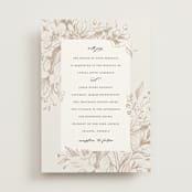 "Sketched Flora" - Wedding Invitations in Cream by Paper Raven Co. - Front