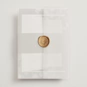 "Spring Dash" - Wedding Invitations in Pewter by Grace Kreinbrink - Assembled with Vellum Wrap and Wax Seal