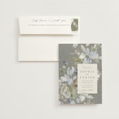 "Spring Dash" - Wedding Invitations in Pewter by Grace Kreinbrink - Invitation with Envelope
