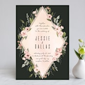 "Diamond Blush" - Wedding Invitations in Rose by Susan Moyal - Front