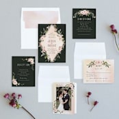 "Diamond Blush" - Wedding Invitations in Rose by Susan Moyal - Invitation Suite
