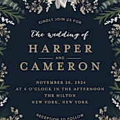 "Peonies & Berries" - Wedding Invitations in Winter White by Susan Moyal - Close-Up