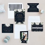 "Peonies & Berries" - Wedding Invitations in Winter White by Susan Moyal - Invitation Suite