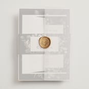"Peonies & Sage" - Wedding Invitations in Fawn by Susan Moyal - Assembled with Vellum Wrap and Wax Seal