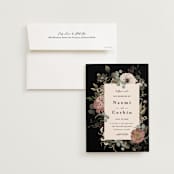 "Peonies & Sage" - Wedding Invitations in Fawn by Susan Moyal - Invitation with Envelope