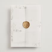 "Swept Away" - Wedding Invitations in Petal by Leah Bisch - Assembled with Vellum Wrap and Wax Seal