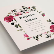"Rose Garden" - Wedding Invitations in Magenta by Leah Bisch - Detail
