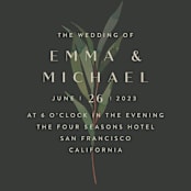 "Modern Leaves" - Wedding Invitations in Smoked by Shannon Chen of Four Wet Feet Studio - Close-Up