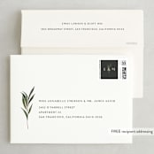 "Modern Leaves" - Wedding Invitations in Smoked by Shannon Chen of Four Wet Feet Studio - FREE Recipient Addressing
