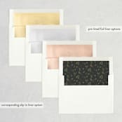 "Modern Leaves" - Wedding Invitations in Smoked by Shannon Chen of Four Wet Feet Studio - Envelope Liner Options