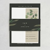 "Modern Leaves" - Wedding Invitations in Smoked by Shannon Chen of Four Wet Feet Studio - Assembled
