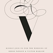 "initals" - Wedding Invitations in Champagne by Lori Wemple - Close-Up