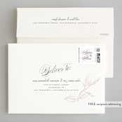 "Flora" - Wedding Invitations in Blush by Nicoletta Savod - FREE Recipient Addressing