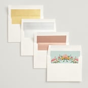 "Tropical Crest" - Wedding Invitations in Papaya by Susan Moyal - Envelope Liner Options