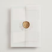 "Tropical Crest" - Wedding Invitations in Papaya by Susan Moyal - Assembled with Vellum Wrap and Wax Seal