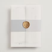 "Cascading Floral" - Wedding Invitations in Lagoon by Corinne Malesic - Assembled with Vellum Wrap and Wax Seal