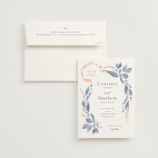 "Cascading Floral" - Wedding Invitations in Lagoon by Corinne Malesic - Invitation with Envelope