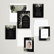 "A Wedding in the Garden" - Wedding Invitations in Charcoal by Chris Griffith - Invitation Suite