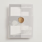 "A Wedding in the Garden" - Wedding Invitations in Charcoal by Chris Griffith - Assembled with Vellum Wrap and Wax Seal