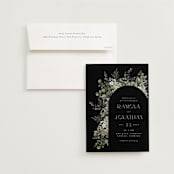 "A Wedding in the Garden" - Wedding Invitations in Charcoal by Chris Griffith - Invitation with Envelope