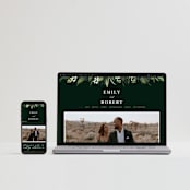 "Forest Finds" - Wedding Invitations in Emerald by Susan Moyal - FREE Wedding Website